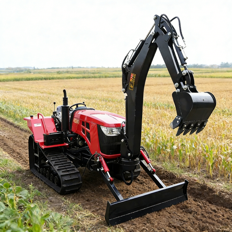 Tractor Backhoe - Customized 80/120HP Rubber-tracked Tractors, Equipped with