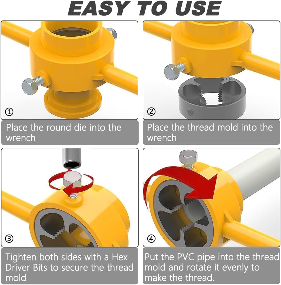 6pcs PVC Plastic Water Pipe Th - مراجعة Pipe Threading Machine وسعره